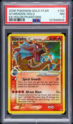 Gyarados Gold Star - 102/110 - EX Holon Phantoms Vintage Pokemon Card - PSA 7 - Image 1