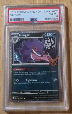 Gengar 057/091 - Trick or Trade - 2024 Holo - PSA Graded 8 - Pokemon - Image 1