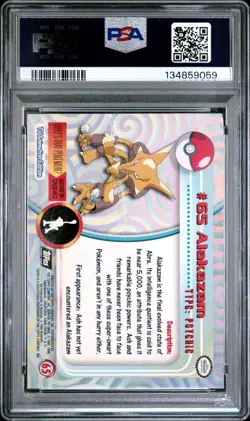 PSA 1 Alakazam Foil Topps #65 1999 Pokemon TV PR - Image 2