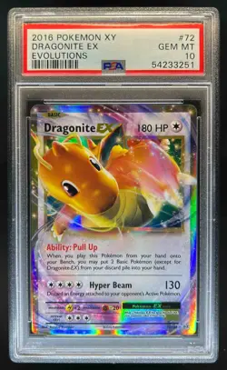 2016 Pokemon XY Evolutions Dragonite Holo Rare #72/108 PSA 10 - Image 1