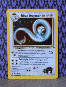 Pokemon Erika's Dragonair 4/132 Gym Heroes Holo Rare Unlimited English SWIRL 🌀 - Image 1