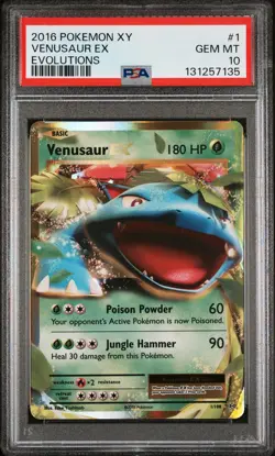 2016 POKEMON XY EVOLUTIONS #1 VENUSAUR EX PSA 10 - Image 1