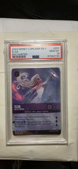 2023 DISNEY LORCANA ELSA SPIRIT OF WINTER 207/204 ENCHANTED PSA 10 GEM MINT!! - Image 1