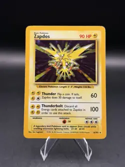 Zapdos 16/102 Holo Rare Card Base Set Unlimited 1999 Pokemon TCG WOTC (HP) - Image 1