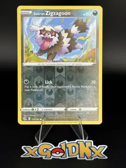 SWSH08: Fusion Strike Galarian Zigzagoon #159/264 Reverse Holo Pokemon Card - Image 1
