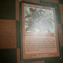 Mtg Aggravated Assault HP/MP Onslaught Magic the Gathering Card Rare - Image 3