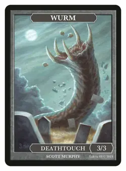 Wurm 3/3 Deathtouch Token (Wurmcoil) Scott Murphy MTG Magic Token Givememana - Image 1
