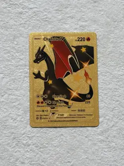 Pokemon TCG Charizard V 079/073 Holo Secret Rare Gold Custom Fan Art - Image 1