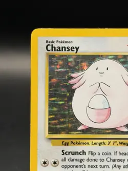 Chansey 3/102 Base Set Holo Unlimited Rare Card Pokemon TCG Vintage (MP) - Image 2