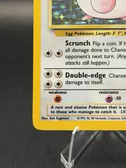 Chansey 3/102 Base Set Holo Unlimited Rare Card Pokemon TCG Vintage (MP) - Image 3
