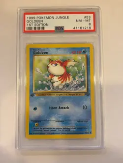 Goldeen [1st Edition] #53 Pokemon Jungle PSA 8 [41161218] - Image 1