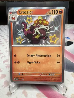 Pokemon Crocalor SVP 080 Paldean Fates Shiny Holo Black Star Promo NM Condition - Image 1