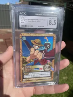 Out Of Print One Piece Carddass Hyper Battle Luffy C520, CGC 8.5 N/M Holo Rare! - Image 3