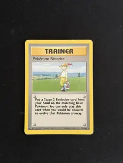 Pokemon Breeder 76/102 Base Set Regular Rare Vintage Pokemon Card - Image 1