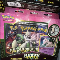 Pokemon TCG Hidden Fates Pin Collection Mew & Mewtwo Set Sealed New - Image 3