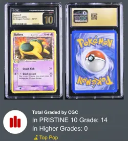 CGC PRISTINE 10 Pokemon 2006 Quilava Ex Dragon Frontiers - Image 1