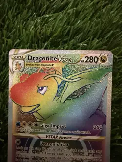 Pokemon Dragonite VSTAR 081/078 Pokemon GO Full Art Holo Secret Rare HP 280 - Image 2