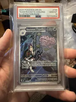 2025 POKEMON DESTINED RIVALS ILLUSTRATION RARE #199 TEAM ROCKET'S WEEZING PSA 10 - Image 1