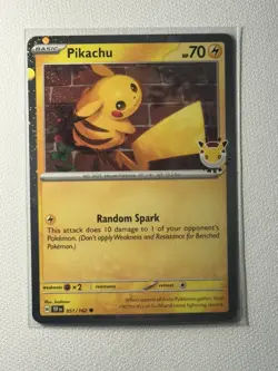 Pikachu Stamped Pokemon Day 2026 051/162 Cosmos Holo Promo NM TEF 51 - Image 1