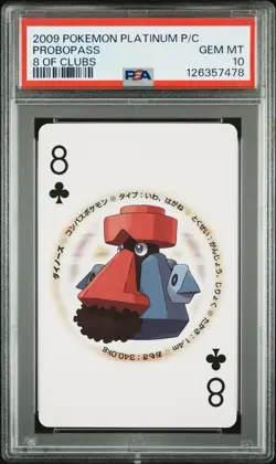 2009 POKEMON PLATINUM VERSION PLAYING CARDS 8 OF CLUBS PROBOPASS PSA 10 - Image 1
