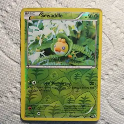 Pokemon Sewaddle 9/113 Reverse Holo Legendary Treasures Basic 50 HP Common Card - Image 1