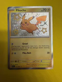 Pikachu 131/091 Paldean Fates Baby Shiny Holo Pokemon TCG Card NM - Image 1
