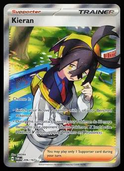 Kieran 206/167 Ultra Rare Twilight Masquerade Pokemon Card - Image 1
