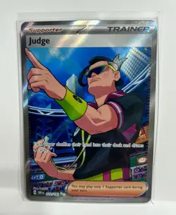 Judge SV10: Destined Rivals Pokemon 222/182 card Supporter Trainer Full Art 📈 - Image 1