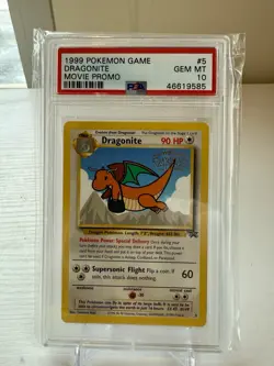 1999 Pokemon Game Dragonite #5 Movie Promo PSA GEM MINT 10 - Image 1
