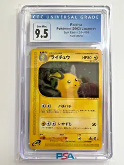 CGC 9.5 Gem Mint 1st Edition Raichu 2002 Japanese Pokemon Split Earth #034 - Image 1