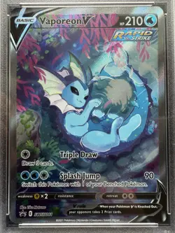 Pokemon Alt Art Vaporeon v SWSH181 Black Star Promo Holo PSA 9 - Image 2