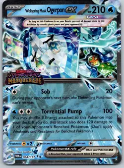 Wellspring Mask Ogerpon ex 064/167 Twilight Masquerade Stamp Promo Pokemon NM - Image 1