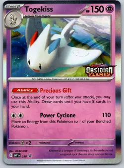 Togekiss SVP 038 Pre Release Stamped Obsidian Flames Promo Pokemon TCG LP - Image 1
