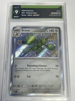 2024 POKEMON SCARLET & VIOLET PALDEAN FATES 191/091 SHINY RARE SCIZOR Grd 9 Mint - Image 1