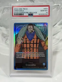 Crocodile ST03001 PSA 10 Super Pre Release English One Piece *Small Chip On Slab - Image 1