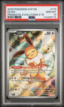 Pokemon Eevee 2025 SVP 173 ETB Black Star Promo PSA 10 Prismatic Evolutions Gem - Image 1