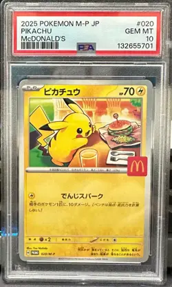 2025 POKEMON JAPANESE M-P PROMO MCDONALD'S #020 PIKACHU PSA 10 - Image 1