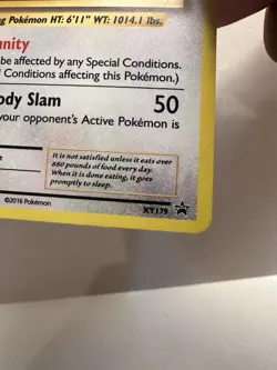 SNORLAX XY179 - XY PROMO BLACK STAR PROMOS ULTRA RARE PROMO POKEMON TCG 2016 - Image 5