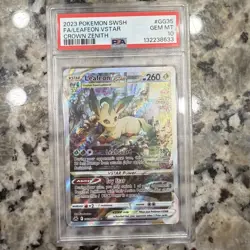 2023 Pokemon SWSH Crown Zenith Leafeon VSTAR Galarian Gallery #GG35/GG70 PSA 10 - Image 1
