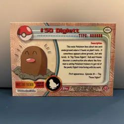 Topps Pokemon Card #50 Diglett NM - Image 2
