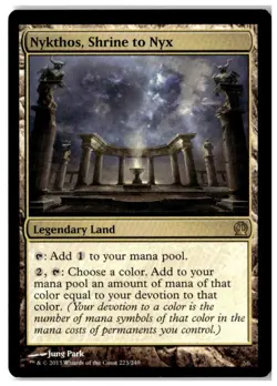 MTG Nykthos, Shrine to Nyx - Theros Misprint Moderately Played English - Image 1
