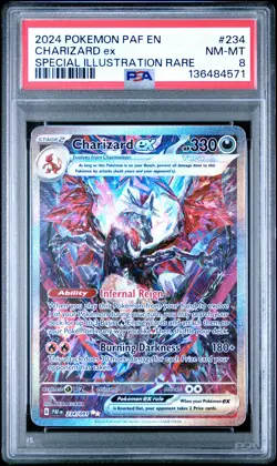 2024 POKEMON PAF EN-PALDEAN FATES SPECIAL ILLUSTRATION RARE CHARIZARD EX PSA 8 - Image 1