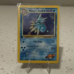 Pokemon TCG Misty's Seadra Holo Rare Gym Heroes NM Condition 1st Edition 9/132 - Image 1