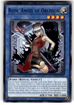 Yu-Gi-Oh! Ruin, Angel of Oblivion CYHO-EN027 1st Edition Common NM - Image 1