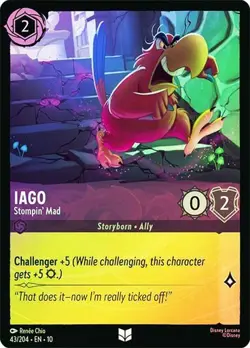 Iago Stompin' Mad 43/204 Whispers in the Well Disney Lorcana Cold Foil - Image 1