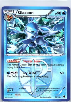Glaceon (Team Plasma) 23/116 Holo Plasma Freeze - Pokemon Card - NM - Image 1