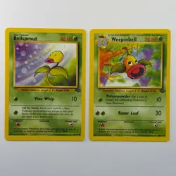 Pokemon TCG Bellsprout Weepinbell 2-Card Evolution Lot WOTC Vintage 1999 - Image 1