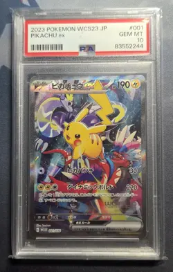 PSA 10 Pikachu ex 001/030 WSC23 World Yokohama 2023 Japanese Stamped Promo Card - Image 1