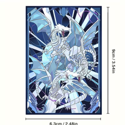 Anime Glass YuGiOh! Blue Eyes White Dragon Holo Foil Card Sleeves 50 counts TCG - Image 4