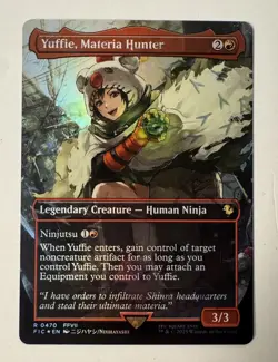 MTG Final Fantasy Yuffie, Materia Hunter (Borderless Chocobo Track Foil) - Image 1